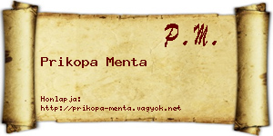 Prikopa Menta névjegykártya